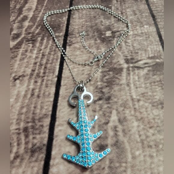 Austrian Crystal Blue Anchor Keychain or Necklace - Picture 4 of 8